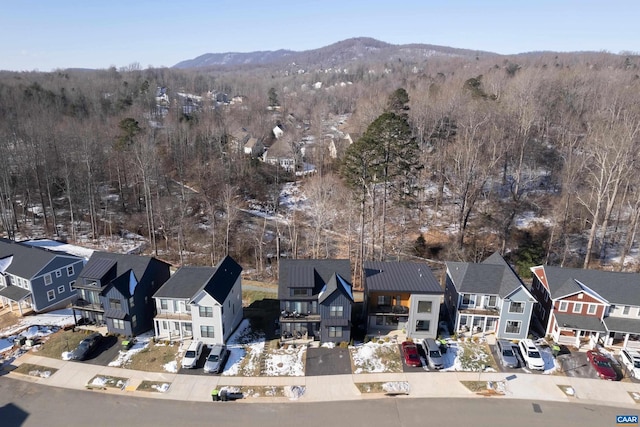 aerial view featuring a mountain view