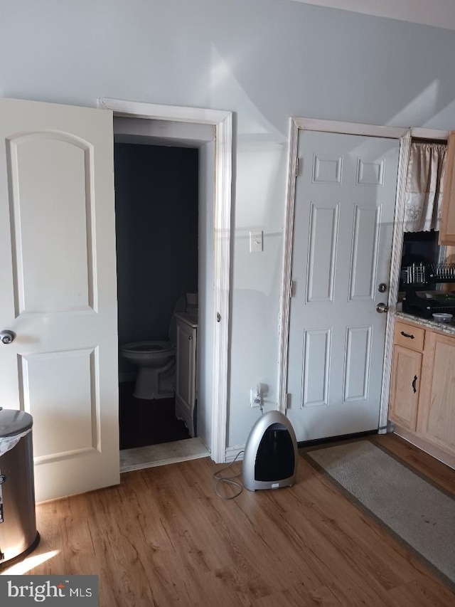 interior space with light hardwood / wood-style floors