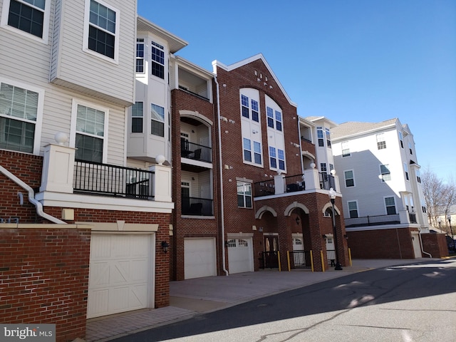 view of property with a garage