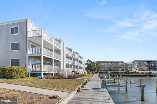 view of property with a water view