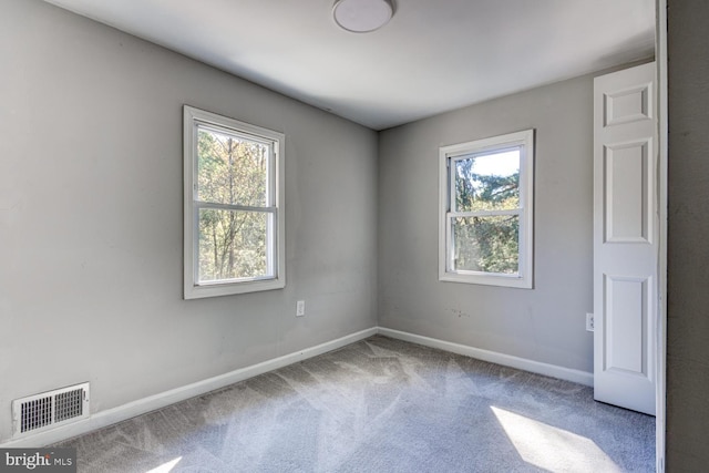 spare room with a healthy amount of sunlight and carpet floors