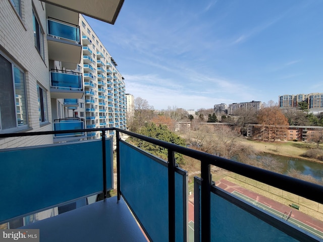 balcony with a city view