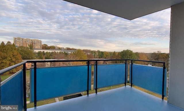 balcony featuring a view of city