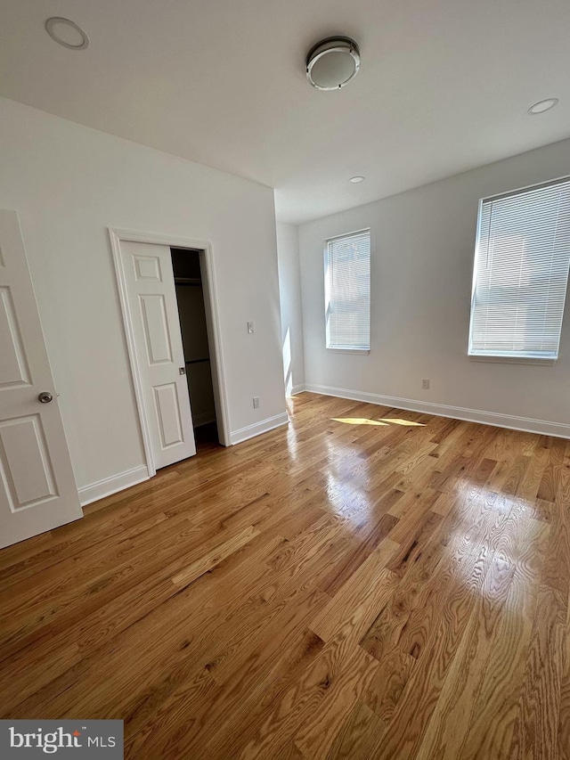 unfurnished bedroom featuring light hardwood / wood-style floors