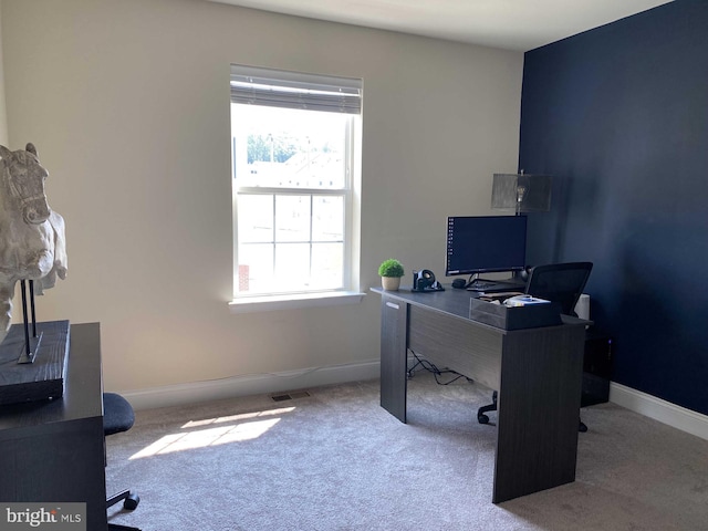 office with carpet floors