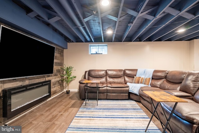 living room with wood-type flooring