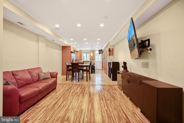 living room featuring light hardwood / wood-style floors