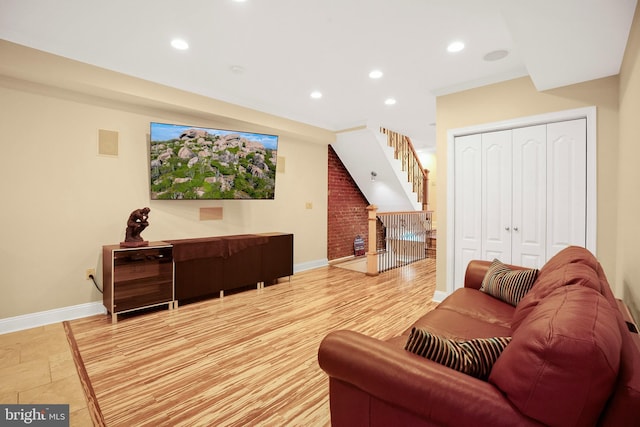 living room featuring hardwood / wood-style flooring