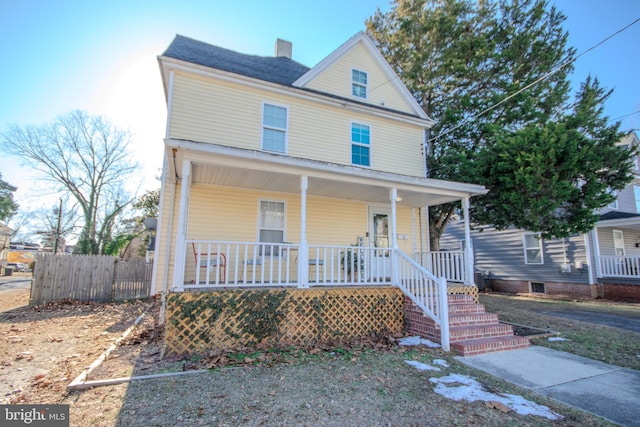 view of front of house with a porch