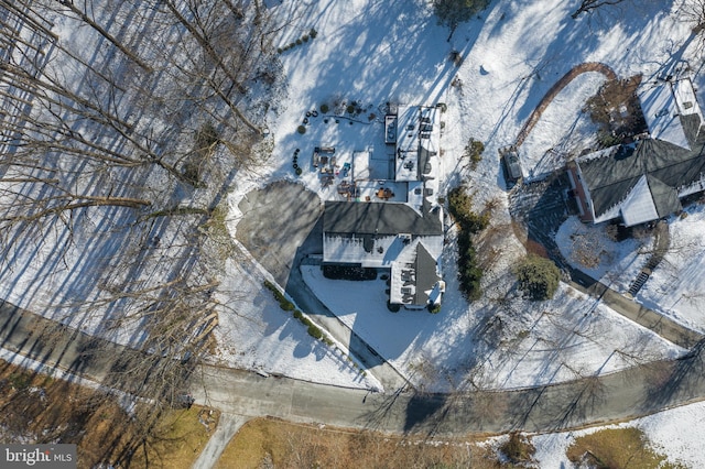 view of snowy aerial view