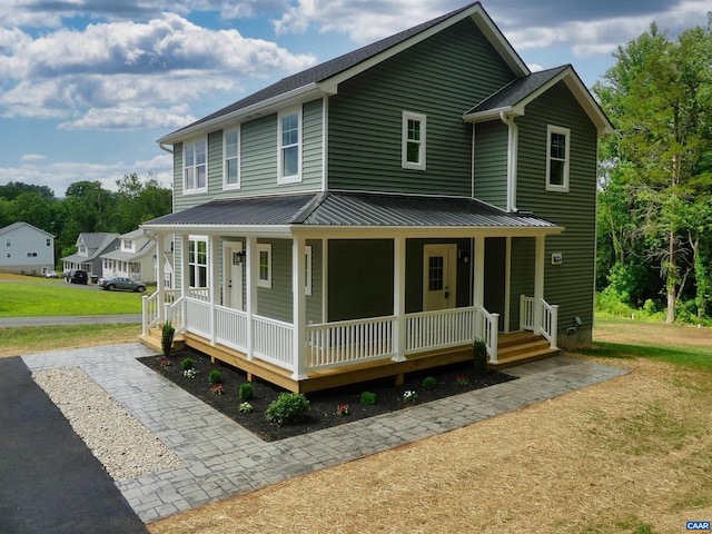 view of front of home with covered porch