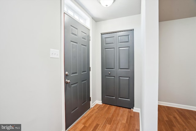 doorway featuring light hardwood / wood-style flooring