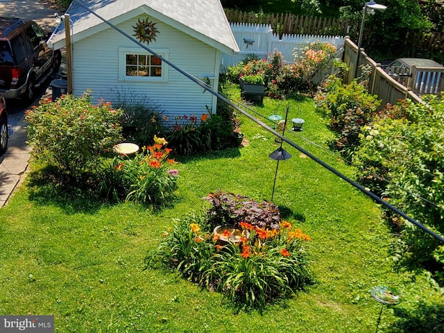 view of yard with fence