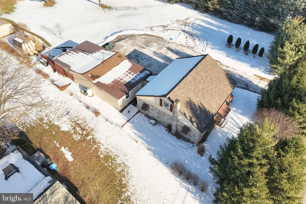 view of snowy aerial view