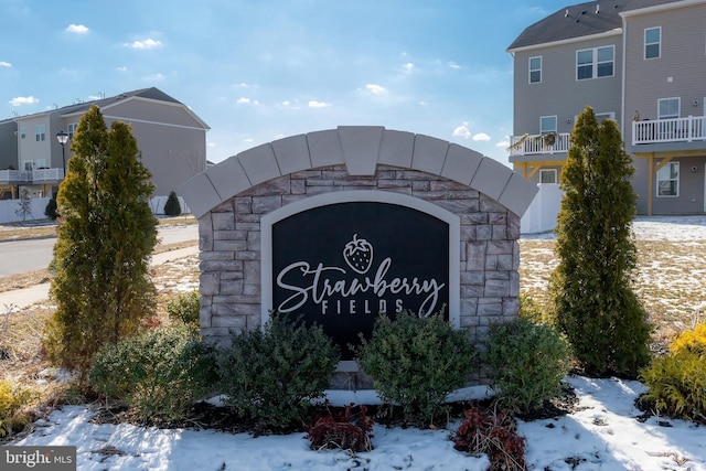 view of community sign