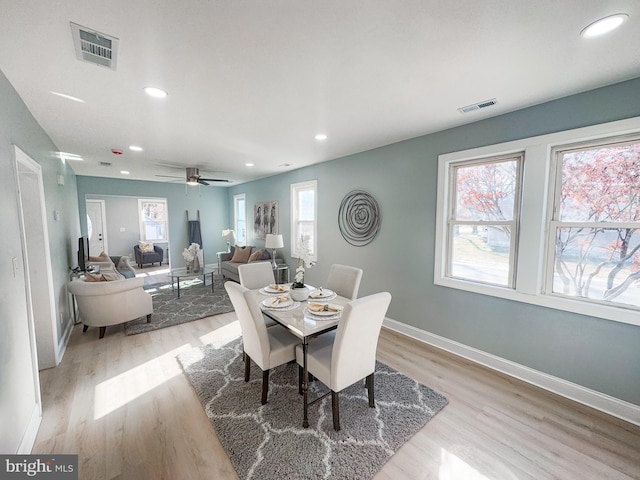 dining area featuring light hardwood / wood-style floors