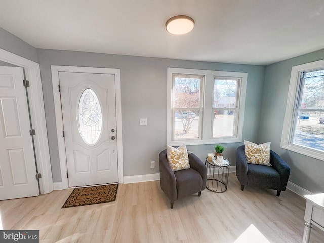 foyer entrance featuring light hardwood / wood-style flooring