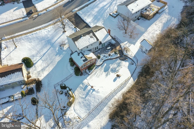 view of snowy aerial view