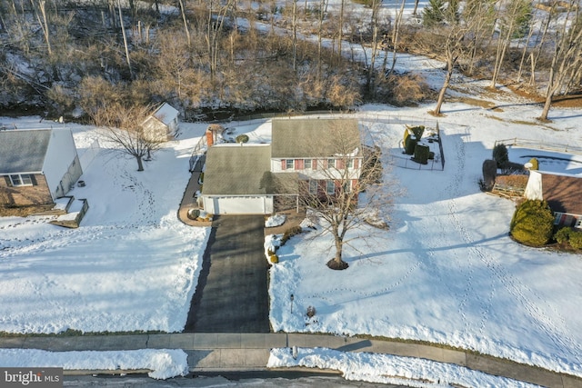 view of snowy aerial view