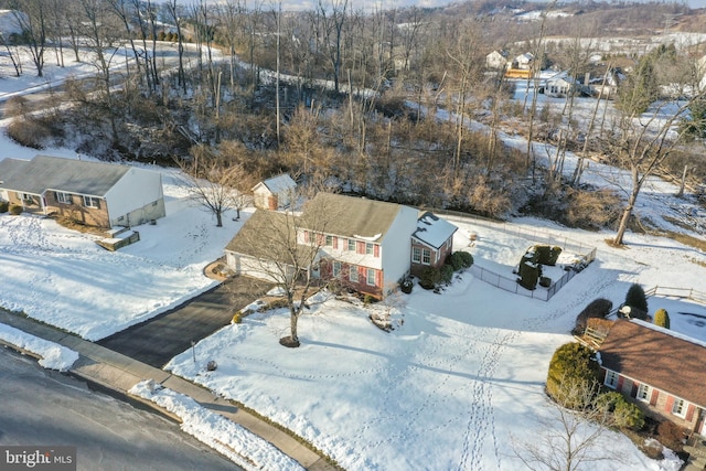 view of snowy aerial view