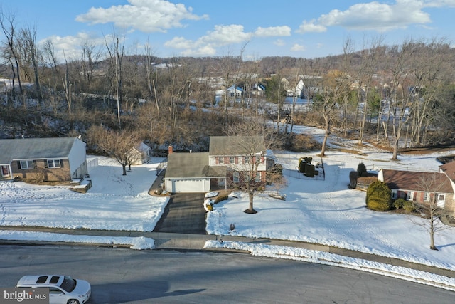 view of snowy aerial view