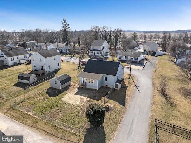 drone / aerial view with a residential view