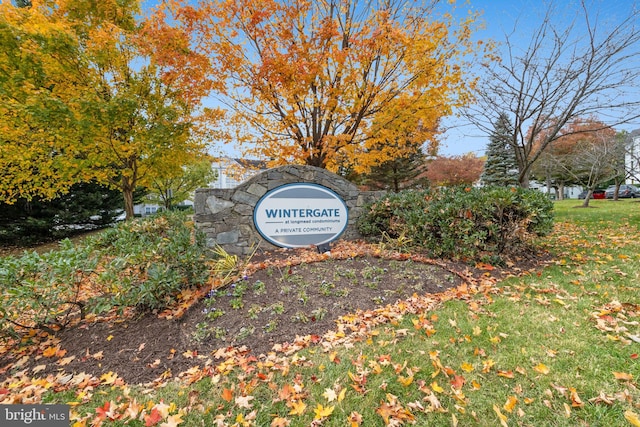 view of community sign