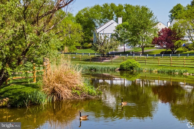 view of water feature featuring a rural view