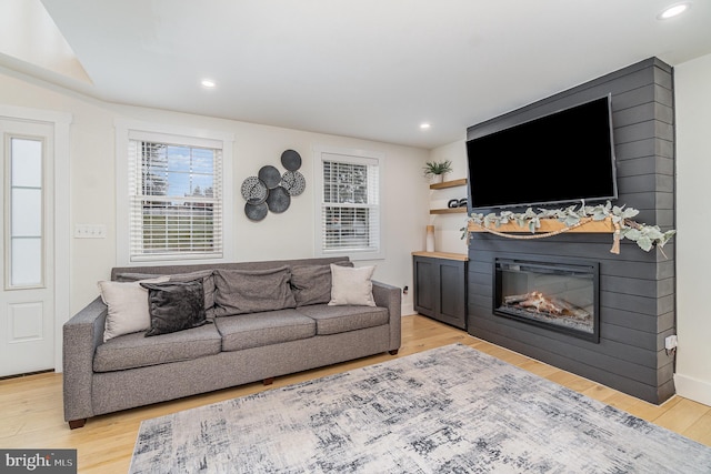 living room featuring hardwood / wood-style flooring