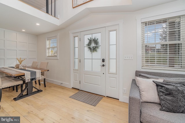 foyer featuring light hardwood / wood-style flooring