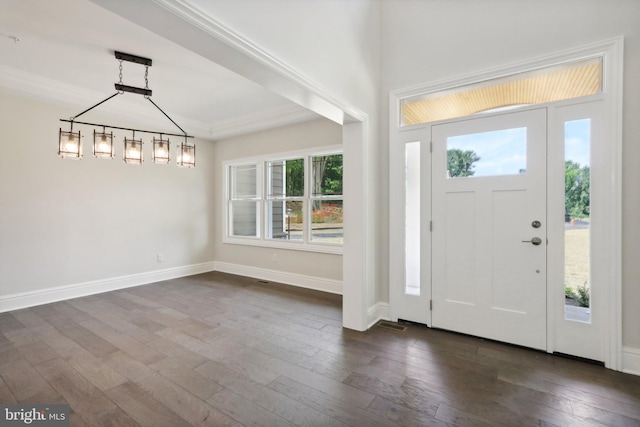 entrance foyer featuring dark hardwood / wood-style flooring