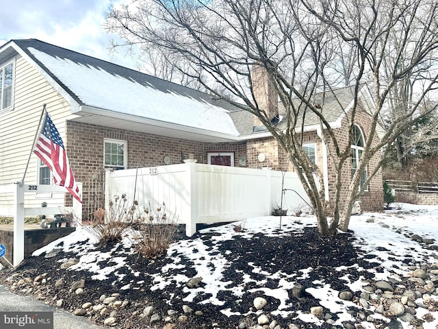 view of snowy exterior