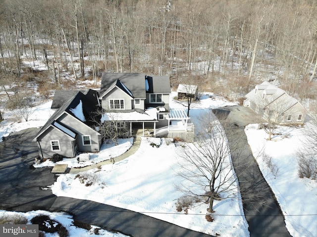 view of snowy aerial view