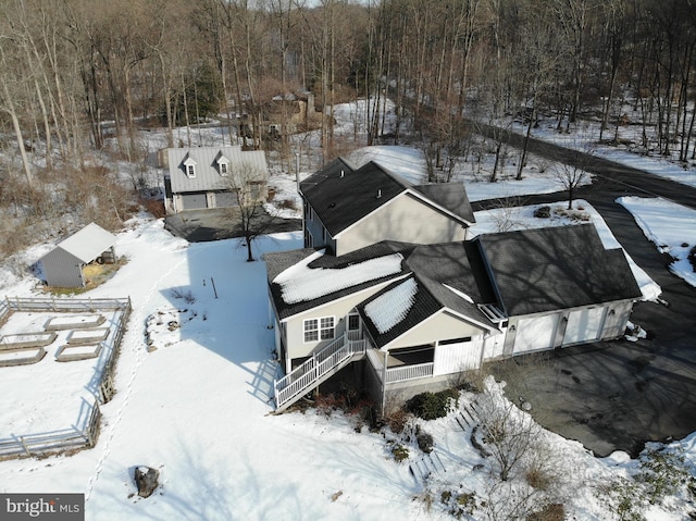 view of snowy aerial view