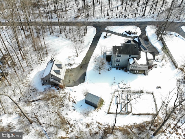 view of snowy aerial view