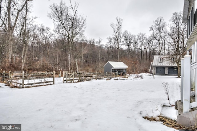 view of snowy yard