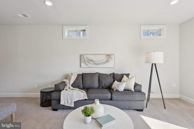 view of carpeted living room