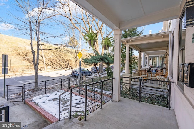 view of patio featuring covered porch