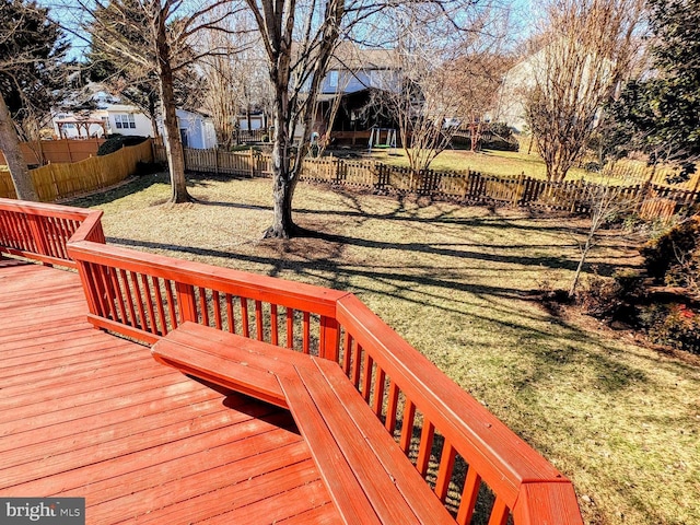 deck with a yard