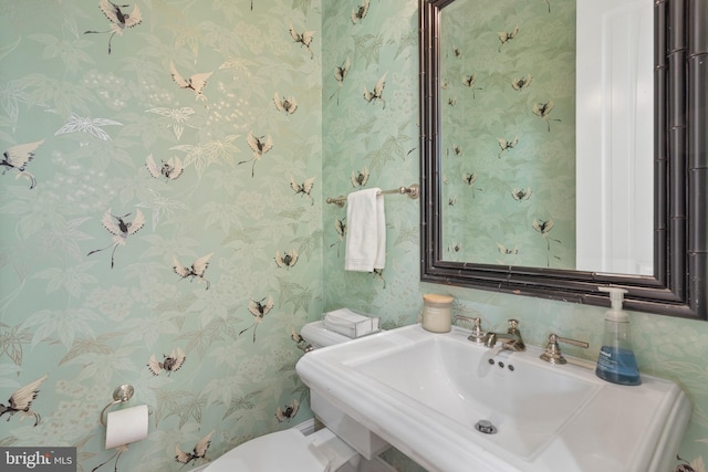 bathroom featuring sink and toilet