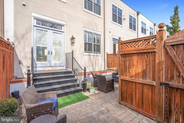 exterior space featuring a patio area and french doors