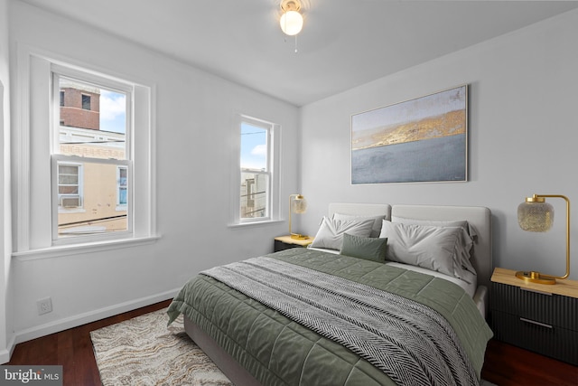 bedroom featuring dark hardwood / wood-style floors