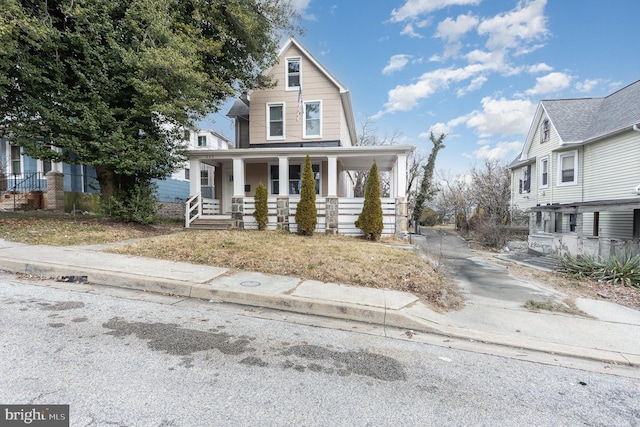 view of front of home with a porch