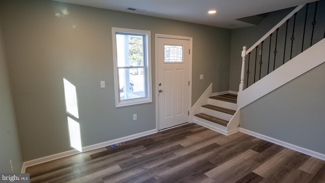 foyer featuring dark hardwood / wood-style flooring