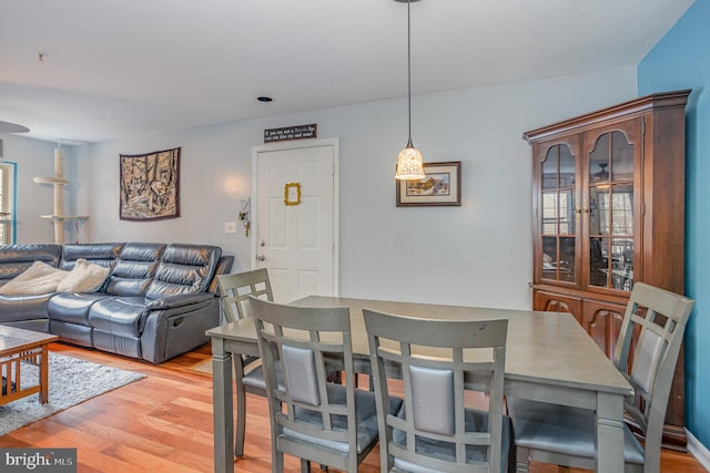 dining room with light wood-type flooring