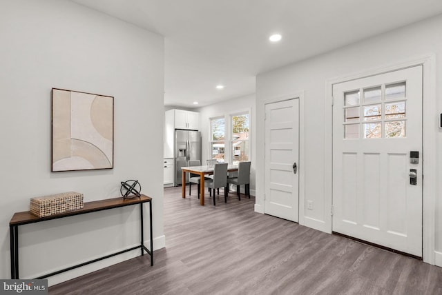 entrance foyer with hardwood / wood-style flooring