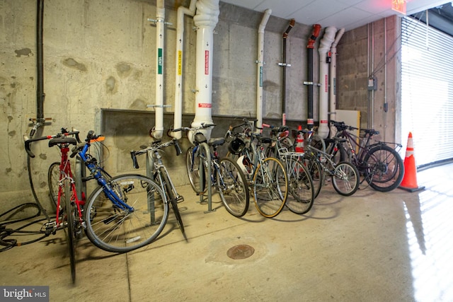 interior space featuring bike storage