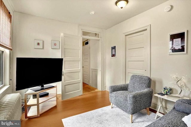 interior space with light hardwood / wood-style flooring