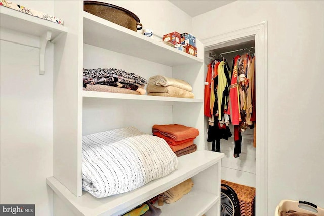 view of walk in closet