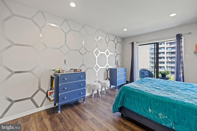 bedroom featuring dark wood-type flooring